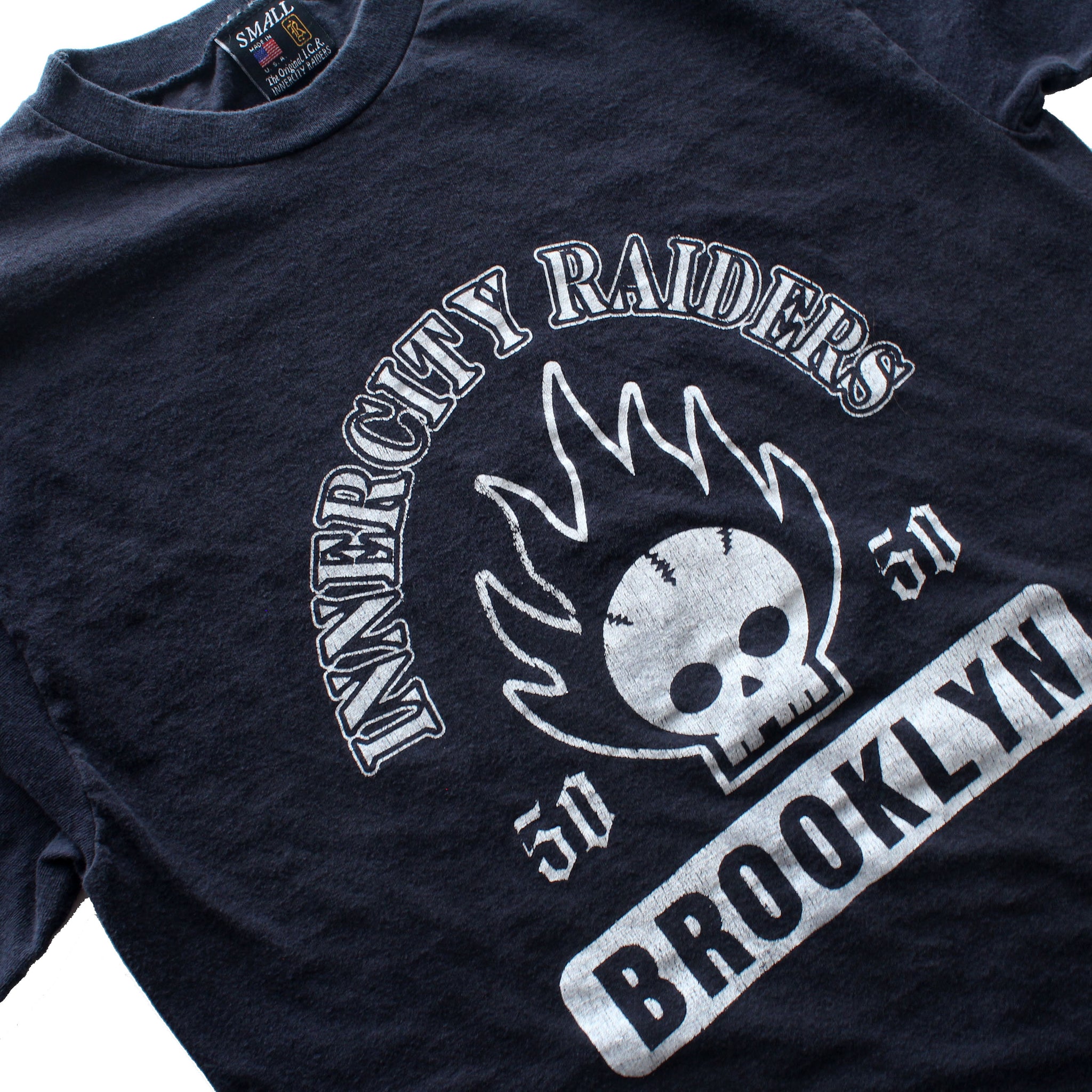 BROOKLYN SKULL T/ BLK w WHT /S