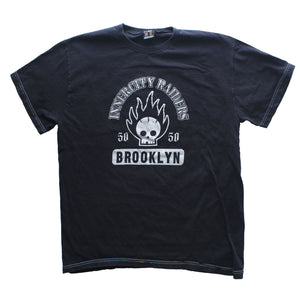 BROOKLYN SKULL T/ BLK w WHT /XL