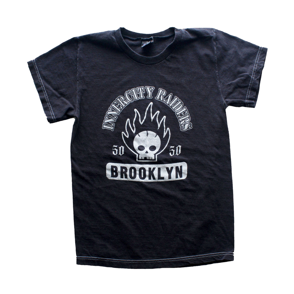 BROOKLYN SKULL T/ BLK w WHT /XS